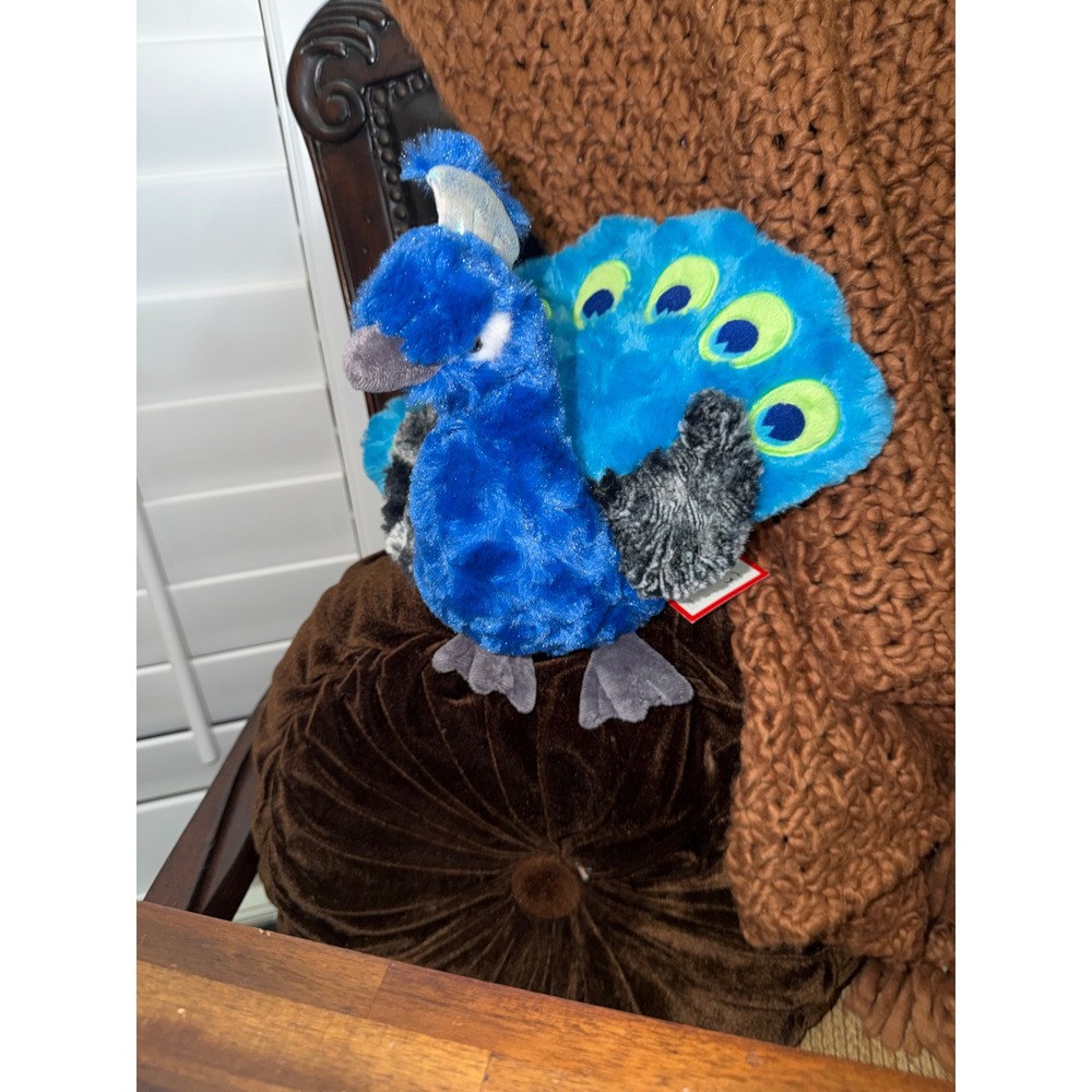 Douglas Cuddle Toys Peacock Plush Blue Bird Stuffed Animal 3134 NWT 10 Inch